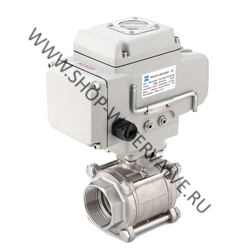 Кран шаровой муфтовый нержавеющий с электроприводом DN80 G3" PN16 HHKG15080-EA10/16/20 VDN