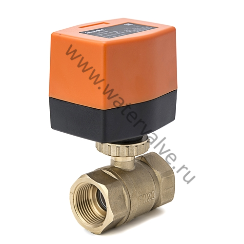Кран шаровой латунный с электроприводом DN15 G1/2" SMART QT330822C с конденсатором